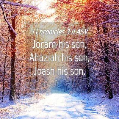 Picture 04 - 1 Chronicles 3:11 ASV - Joram his son, Ahaziah his son, Joash his - Bible Verse Picture