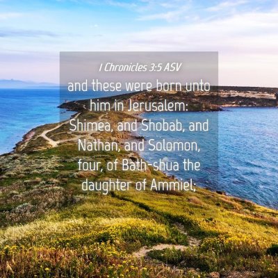 Picture 04 - 1 Chronicles 3:5 ASV - and these were born unto him in Jerusalem: - Bible Verse Picture