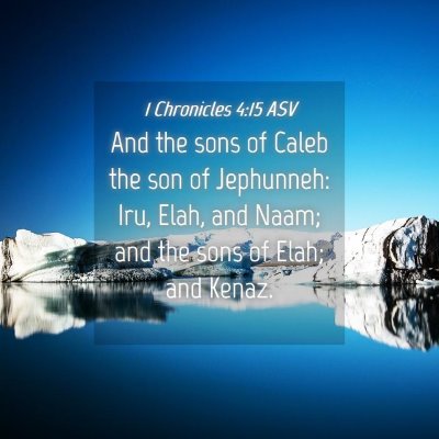 Picture 04 - 1 Chronicles 4:15 ASV - And the sons of Caleb the son of Jephunneh: Iru, - Bible Verse Picture