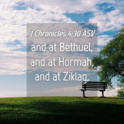 Picture 04 - 1 Chronicles 4:30 ASV - and at Bethuel, and at Hormah, and at - Bible Verse Picture