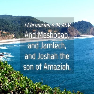 Picture 04 - 1 Chronicles 4:34 ASV - And Meshobab, and Jamlech, and Joshah the son of - Bible Verse Picture