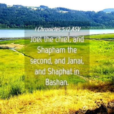 Picture 04 - 1 Chronicles 5:12 ASV - Joel the chief, and Shapham the second, and - Bible Verse Picture