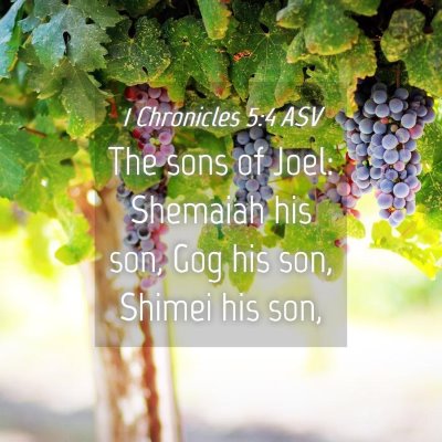 Picture 04 - 1 Chronicles 5:4 ASV - The sons of Joel: Shemaiah his son, Gog his son, - Bible Verse Picture