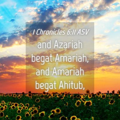 Picture 04 - 1 Chronicles 6:11 ASV - and Azariah begat Amariah, and Amariah begat - Bible Verse Picture