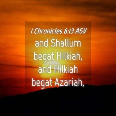 Picture 04 - 1 Chronicles 6:13 ASV - and Shallum begat Hilkiah, and Hilkiah begat - Bible Verse Picture