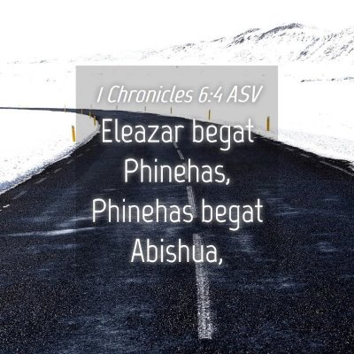 Picture 04 - 1 Chronicles 6:4 ASV - Eleazar begat Phinehas, Phinehas begat - Bible Verse Picture