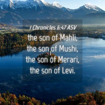Picture 04 - 1 Chronicles 6:47 ASV - the son of Mahli, the son of Mushi, the son of - Bible Verse Picture