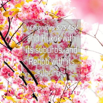 Picture 04 - 1 Chronicles 6:75 ASV - and Hukok with its suburbs, and Rehob with its - Bible Verse Picture