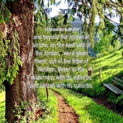 Picture 04 - 1 Chronicles 6:78 ASV - and beyond the Jordan at Jericho, on the east - Bible Verse Picture