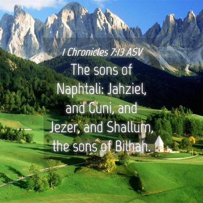 Picture 04 - 1 Chronicles 7:13 ASV - The sons of Naphtali: Jahziel, and Guni, and - Bible Verse Picture