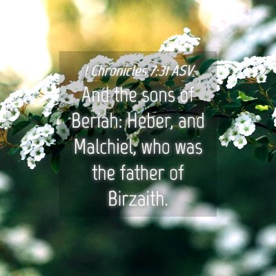 Picture 04 - 1 Chronicles 7:31 ASV - And the sons of Beriah: Heber, and Malchiel, who - Bible Verse Picture