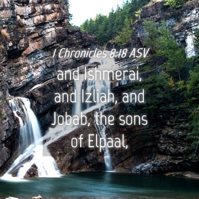Picture 04 - 1 Chronicles 8:18 ASV - and Ishmerai, and Izliah, and Jobab, the sons of - Bible Verse Picture
