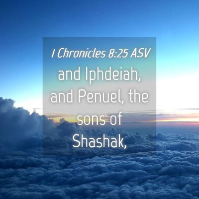 Picture 04 - 1 Chronicles 8:25 ASV - and Iphdeiah, and Penuel, the sons of - Bible Verse Picture