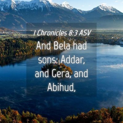 Picture 04 - 1 Chronicles 8:3 ASV - And Bela had sons: Addar, and Gera, and - Bible Verse Picture