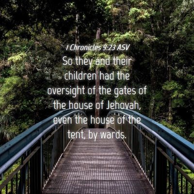 Picture 04 - 1 Chronicles 9:23 ASV - So they and their children had the oversight of - Bible Verse Picture