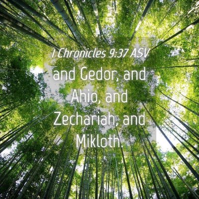 Picture 04 - 1 Chronicles 9:37 ASV - and Gedor, and Ahio, and Zechariah, and - Bible Verse Picture