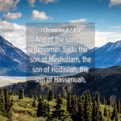 Picture 04 - 1 Chronicles 9:7 ASV - And of the sons of Benjamin: Sallu the son of - Bible Verse Picture