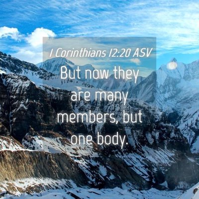 Picture 04 - 1 Corinthians 12:20 ASV - But now they are many members, but one - Bible Verse Picture