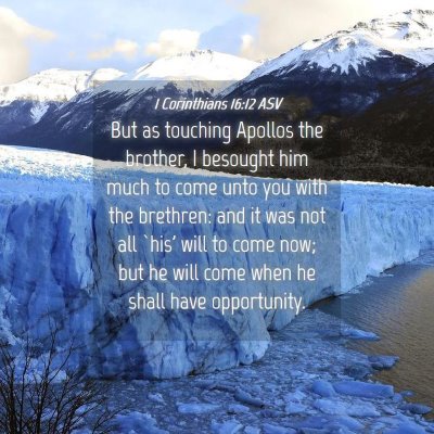 Picture 04 - 1 Corinthians 16:12 ASV - But as touching Apollos the brother, I besought - Bible Verse Picture