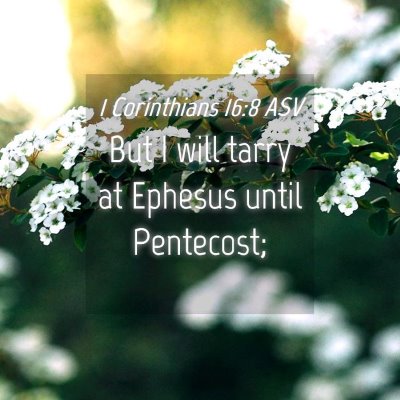 Picture 04 - 1 Corinthians 16:8 ASV - But I will tarry at Ephesus until - Bible Verse Picture