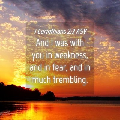 Picture 04 - 1 Corinthians 2:3 ASV - And I was with you in weakness, and in fear, and - Bible Verse Picture