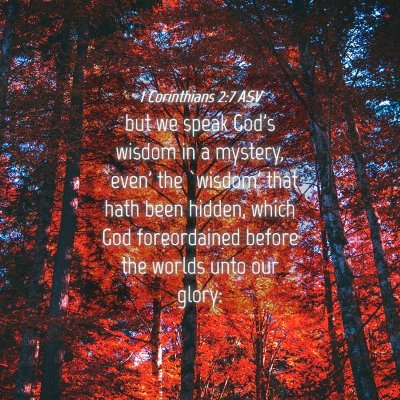Picture 04 - 1 Corinthians 2:7 ASV - but we speak God's wisdom in a mystery, `even' - Bible Verse Picture