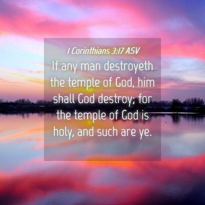 Picture 04 - 1 Corinthians 3:17 ASV - If any man destroyeth the temple of God, him - Bible Verse Picture