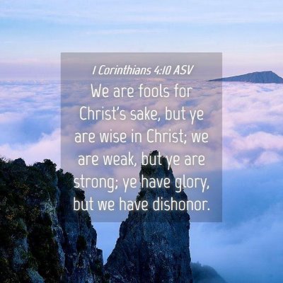 Picture 04 - 1 Corinthians 4:10 ASV - We are fools for Christ's sake, but ye are wise - Bible Verse Picture