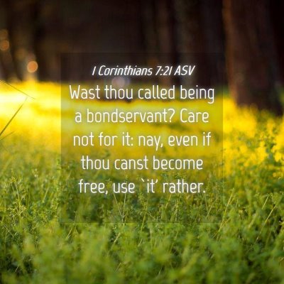 Picture 04 - 1 Corinthians 7:21 ASV - Wast thou called being a bondservant? Care not - Bible Verse Picture