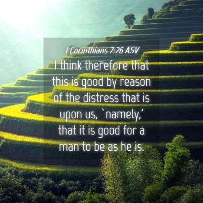 Picture 04 - 1 Corinthians 7:26 ASV - I think therefore that this is good by reason of - Bible Verse Picture