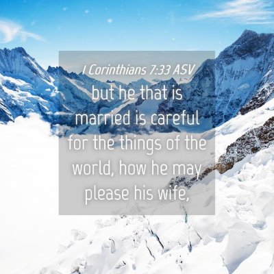 Picture 04 - 1 Corinthians 7:33 ASV - but he that is married is careful for the things - Bible Verse Picture