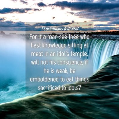 Picture 04 - 1 Corinthians 8:10 ASV - For if a man see thee who hast knowledge sitting - Bible Verse Picture