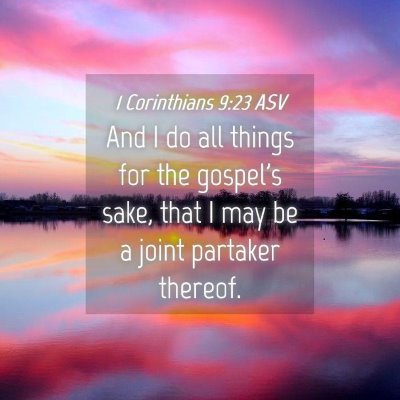 Picture 04 - 1 Corinthians 9:23 ASV - And I do all things for the gospel's sake, that I - Bible Verse Picture