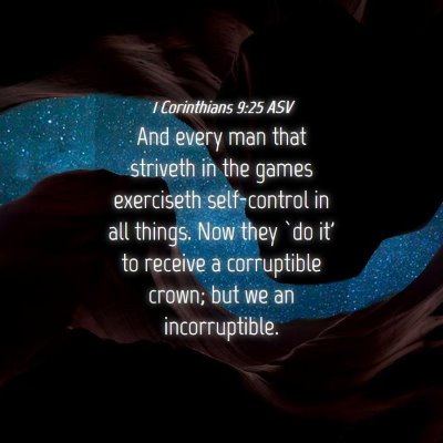 Picture 04 - 1 Corinthians 9:25 ASV - And every man that striveth in the games - Bible Verse Picture