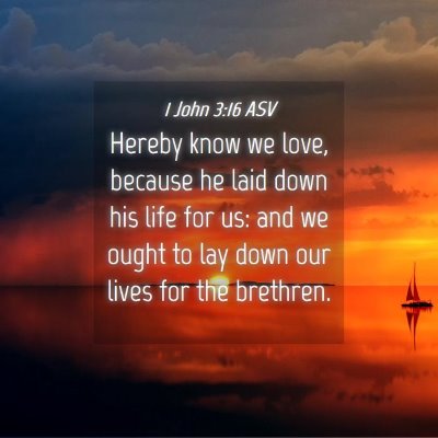 Picture 04 - 1 John 3:16 ASV - Hereby know we love, because he laid down his - Bible Verse Picture