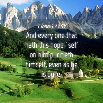 Picture 04 - 1 John 3:3 ASV - And every one that hath this hope `set' on him - Bible Verse Picture