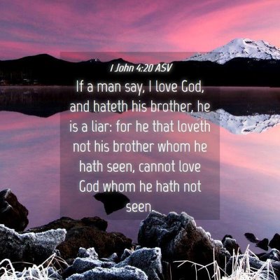 Picture 04 - 1 John 4:20 ASV - If a man say, I love God, and hateth his brother, - Bible Verse Picture