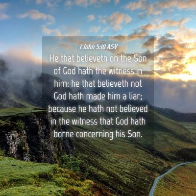Picture 04 - 1 John 5:10 ASV - He that believeth on the Son of God hath the - Bible Verse Picture