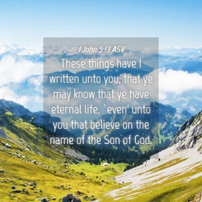 Picture 04 - 1 John 5:13 ASV - These things have I written unto you, that ye may - Bible Verse Picture