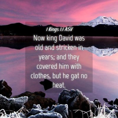Picture 04 - 1 Kings 1:1 ASV - Now king David was old and stricken in years; and - Bible Verse Picture