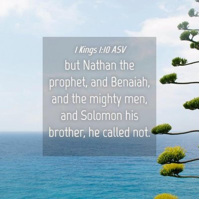 Picture 04 - 1 Kings 1:10 ASV - but Nathan the prophet, and Benaiah, and the - Bible Verse Picture
