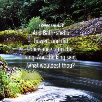 Picture 04 - 1 Kings 1:16 ASV - And Bath-sheba bowed, and did obeisance unto the - Bible Verse Picture