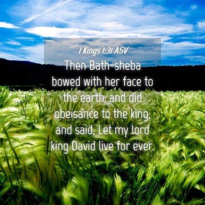 Picture 04 - 1 Kings 1:31 ASV - Then Bath-sheba bowed with her face to the earth, - Bible Verse Picture