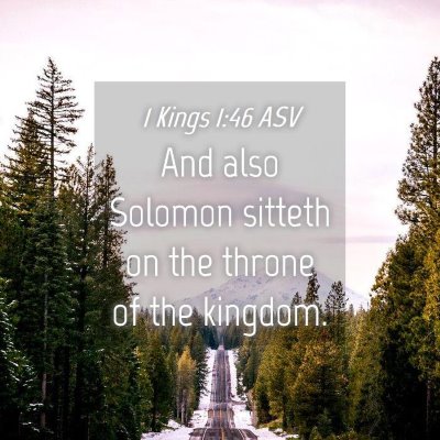 Picture 04 - 1 Kings 1:46 ASV - And also Solomon sitteth on the throne of the - Bible Verse Picture