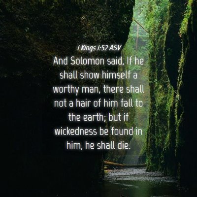 Picture 04 - 1 Kings 1:52 ASV - And Solomon said, If he shall show himself a - Bible Verse Picture