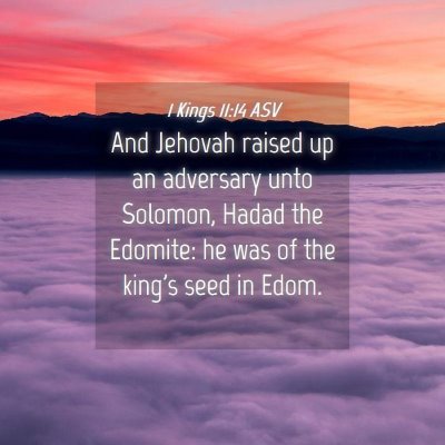 Picture 04 - 1 Kings 11:14 ASV - And Jehovah raised up an adversary unto Solomon, - Bible Verse Picture