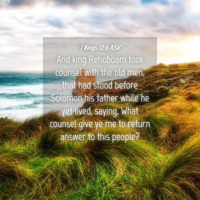 Picture 04 - 1 Kings 12:6 ASV - And king Rehoboam took counsel with the old men, - Bible Verse Picture