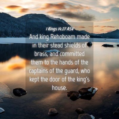 Picture 04 - 1 Kings 14:27 ASV - And king Rehoboam made in their stead shields of - Bible Verse Picture