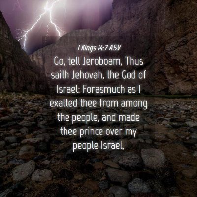 Picture 04 - 1 Kings 14:7 ASV - Go, tell Jeroboam, Thus saith Jehovah, the God of - Bible Verse Picture