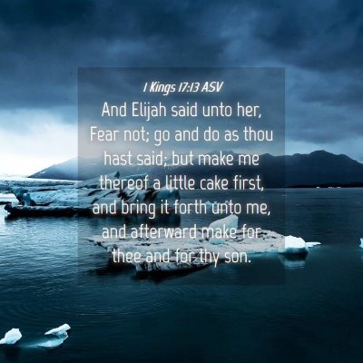 Picture 04 - 1 Kings 17:13 ASV - And Elijah said unto her, Fear not; go and do as - Bible Verse Picture